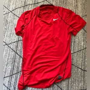 Red Nike Pro Dri-Fit Tee. Size Small